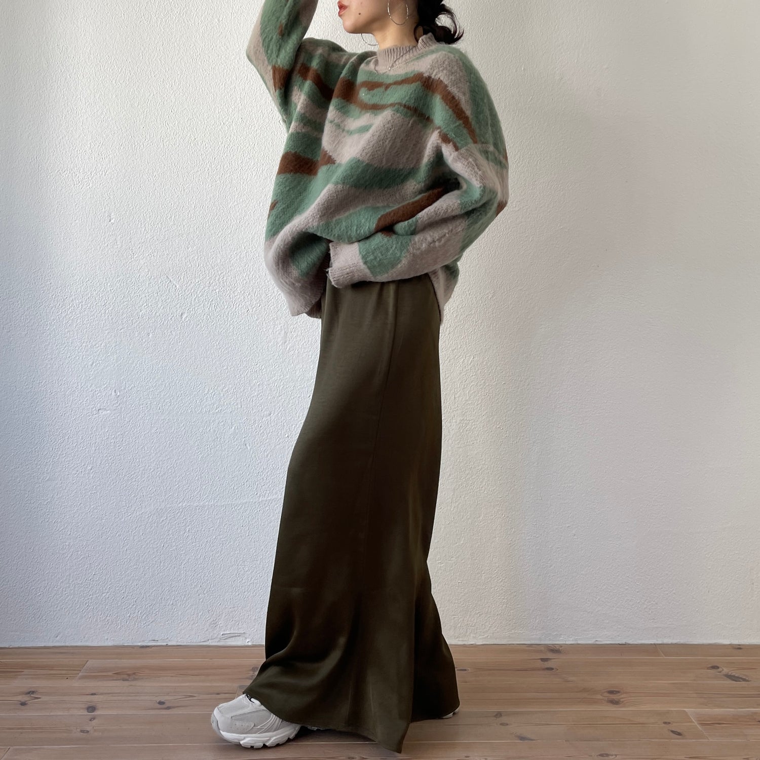 【SAMPLE】over size camouflage knit