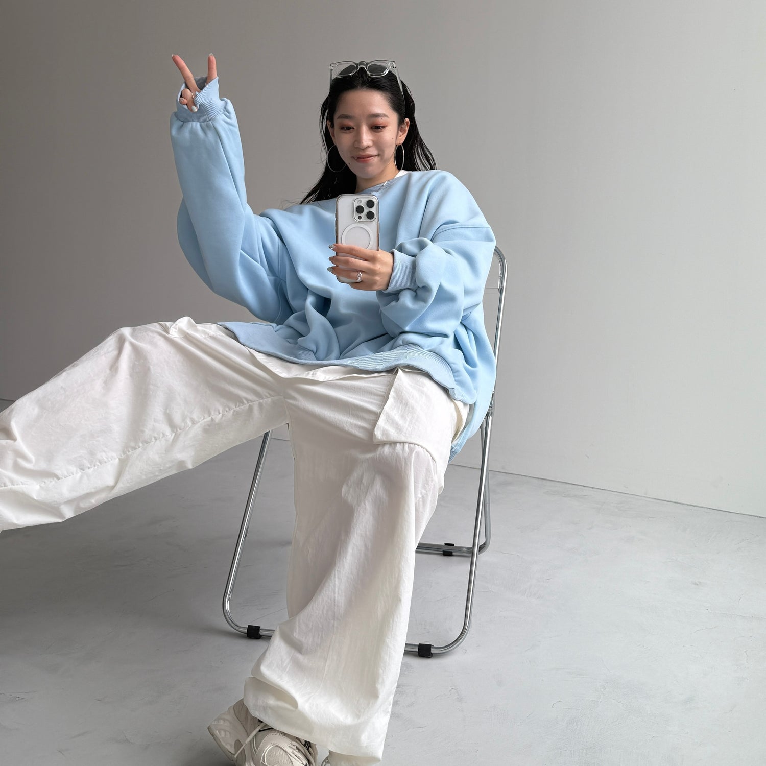 OSUMITSUKI sweat / light blue [SHORT or FREE]