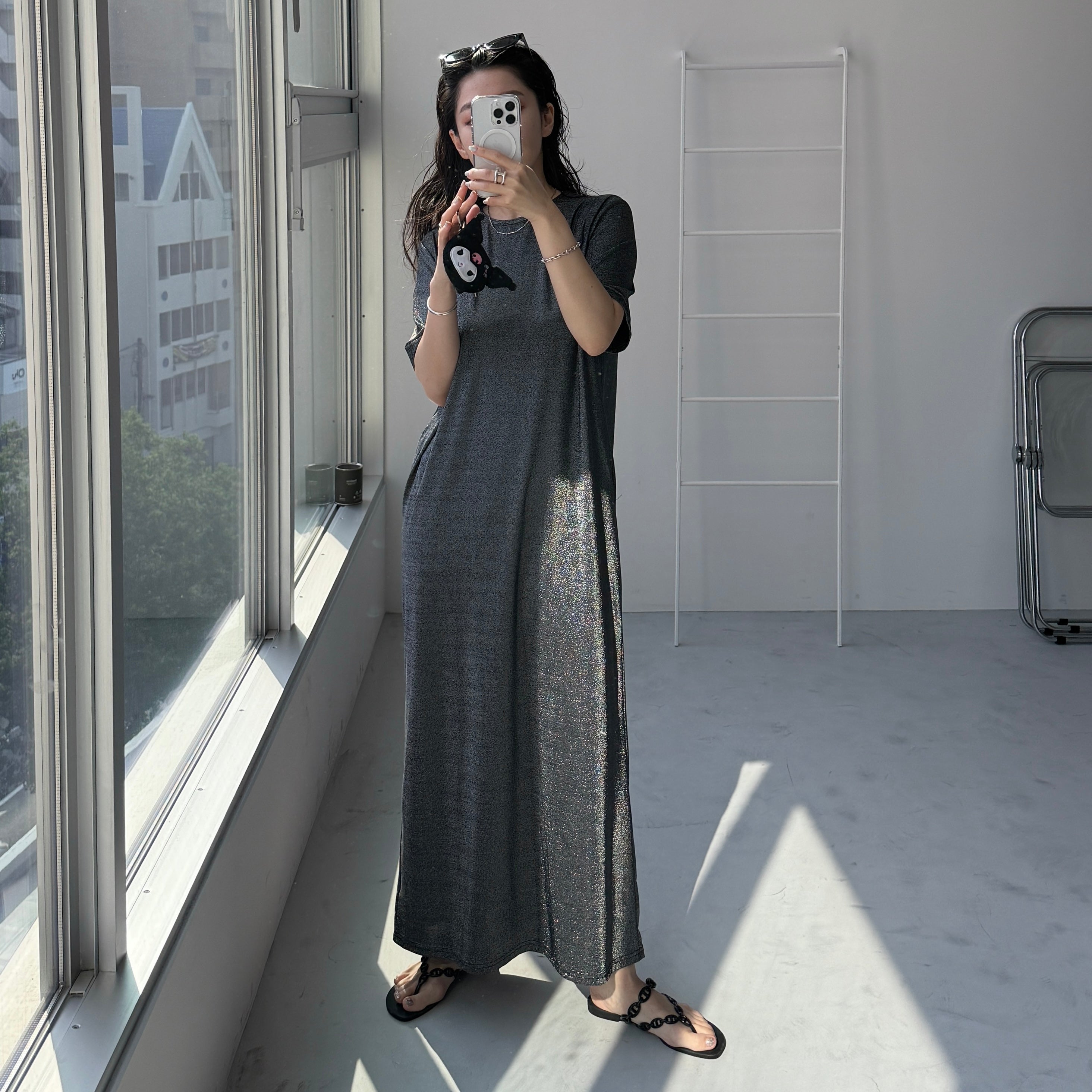 ワンピース iinnii 骨格ストレートIラインニットワンピース ロングワンピース|骨格