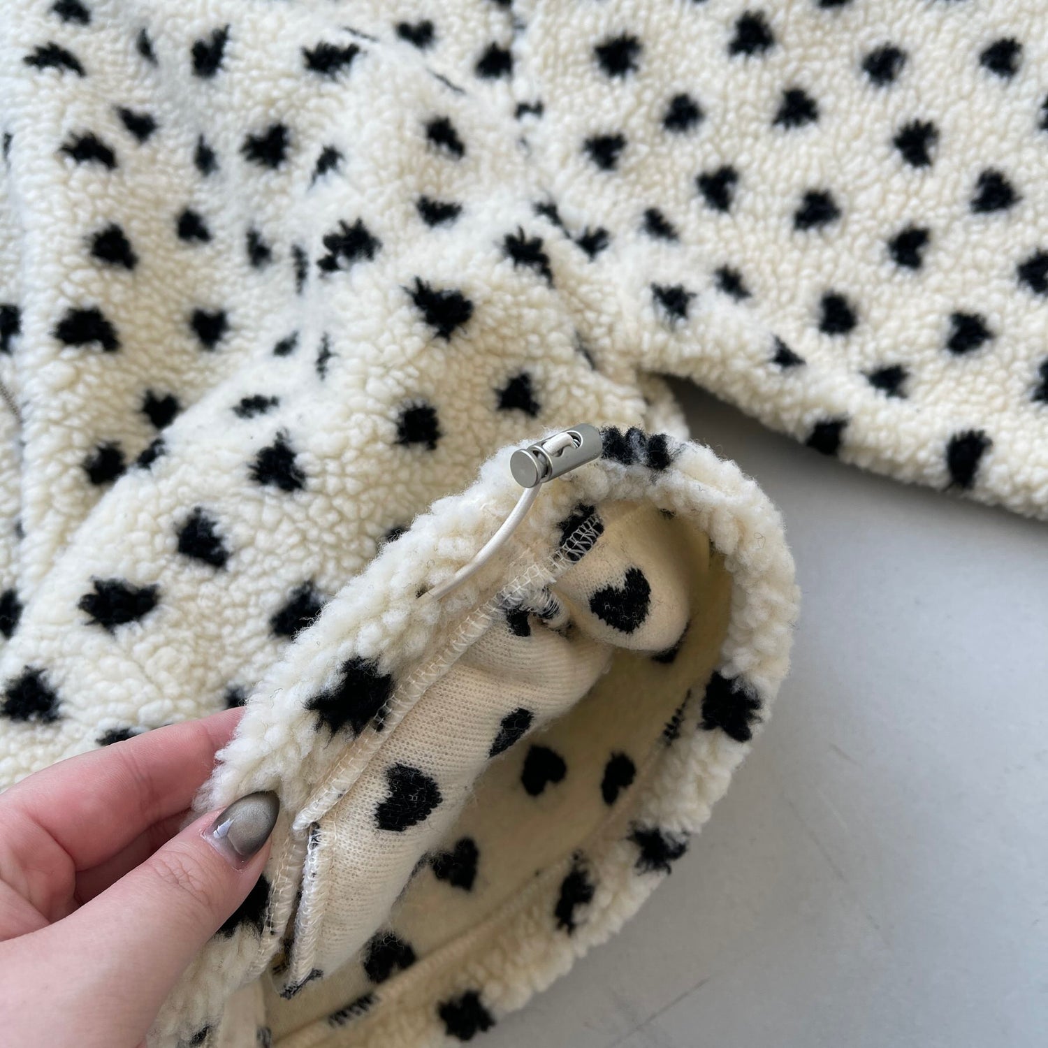 heart boa jacket / ivory