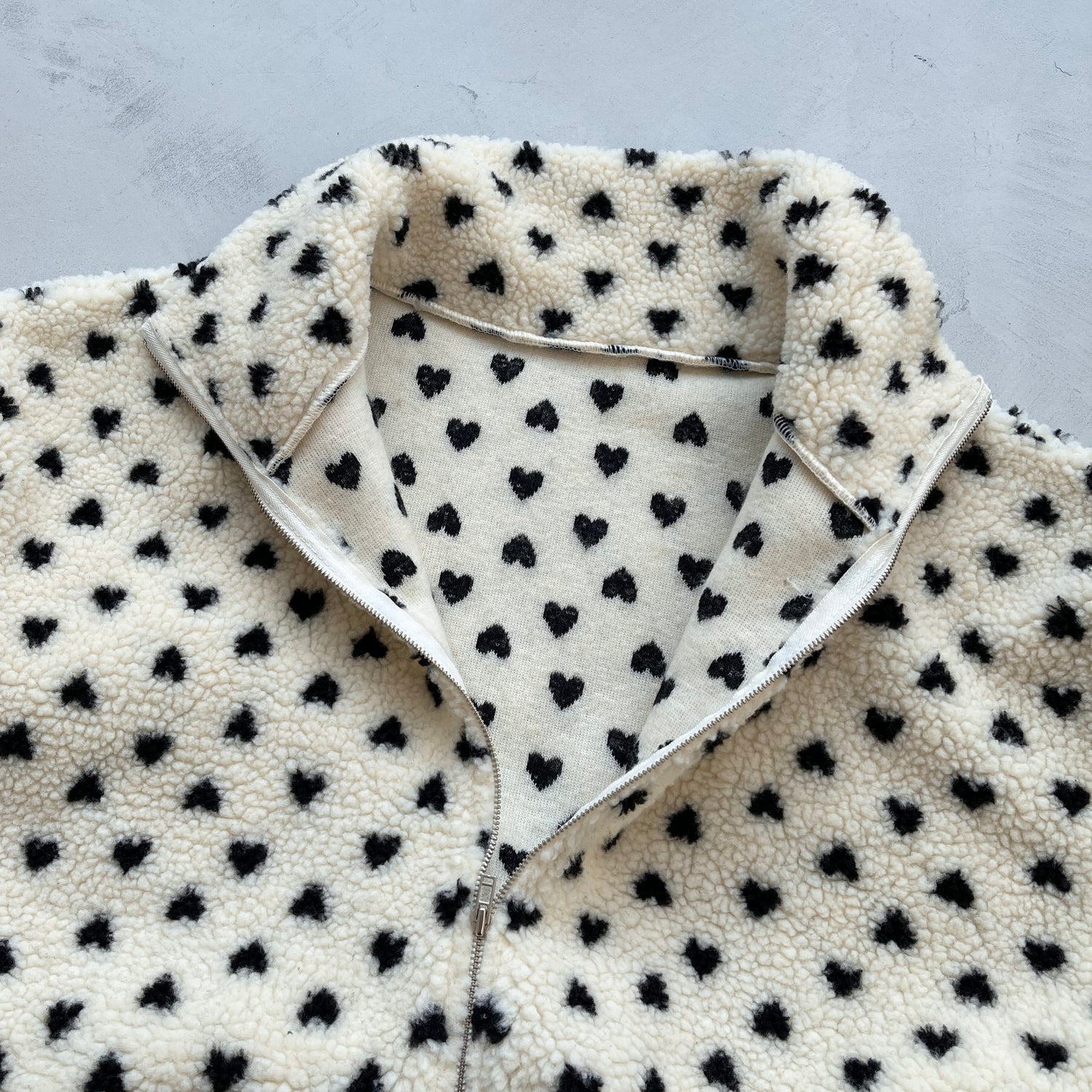 heart boa jacket / ivory