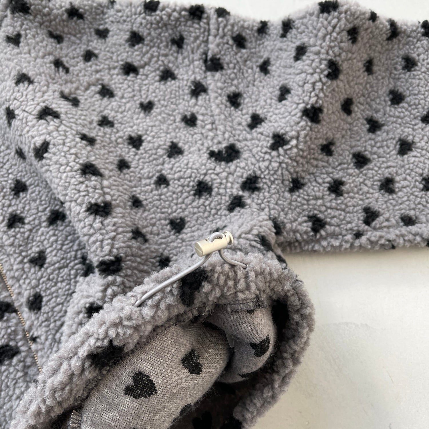 heart boa jacket / gray