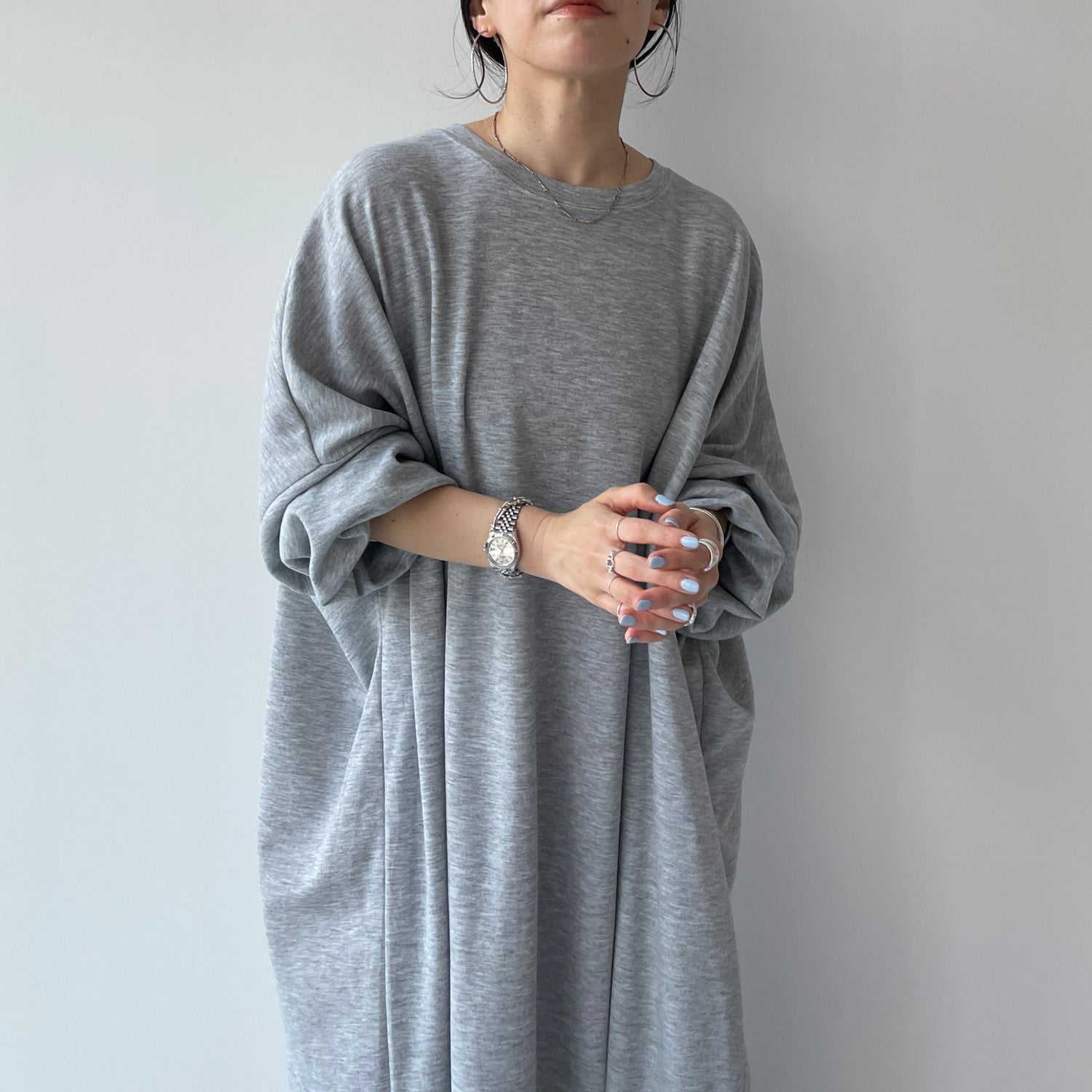 super loose light sweatee one piece / gray [3size]