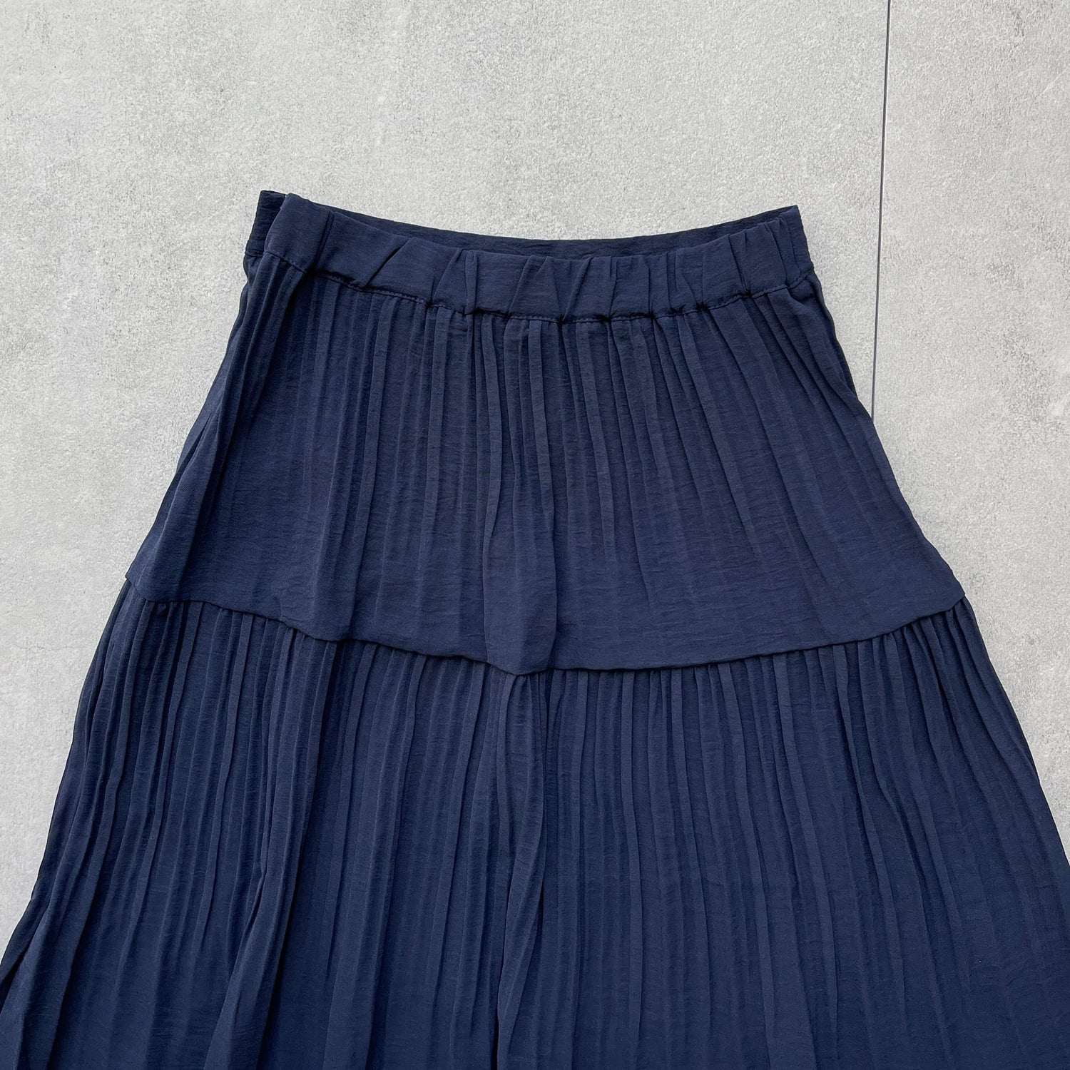 【SAMPLE】gather pleats skirt / navy