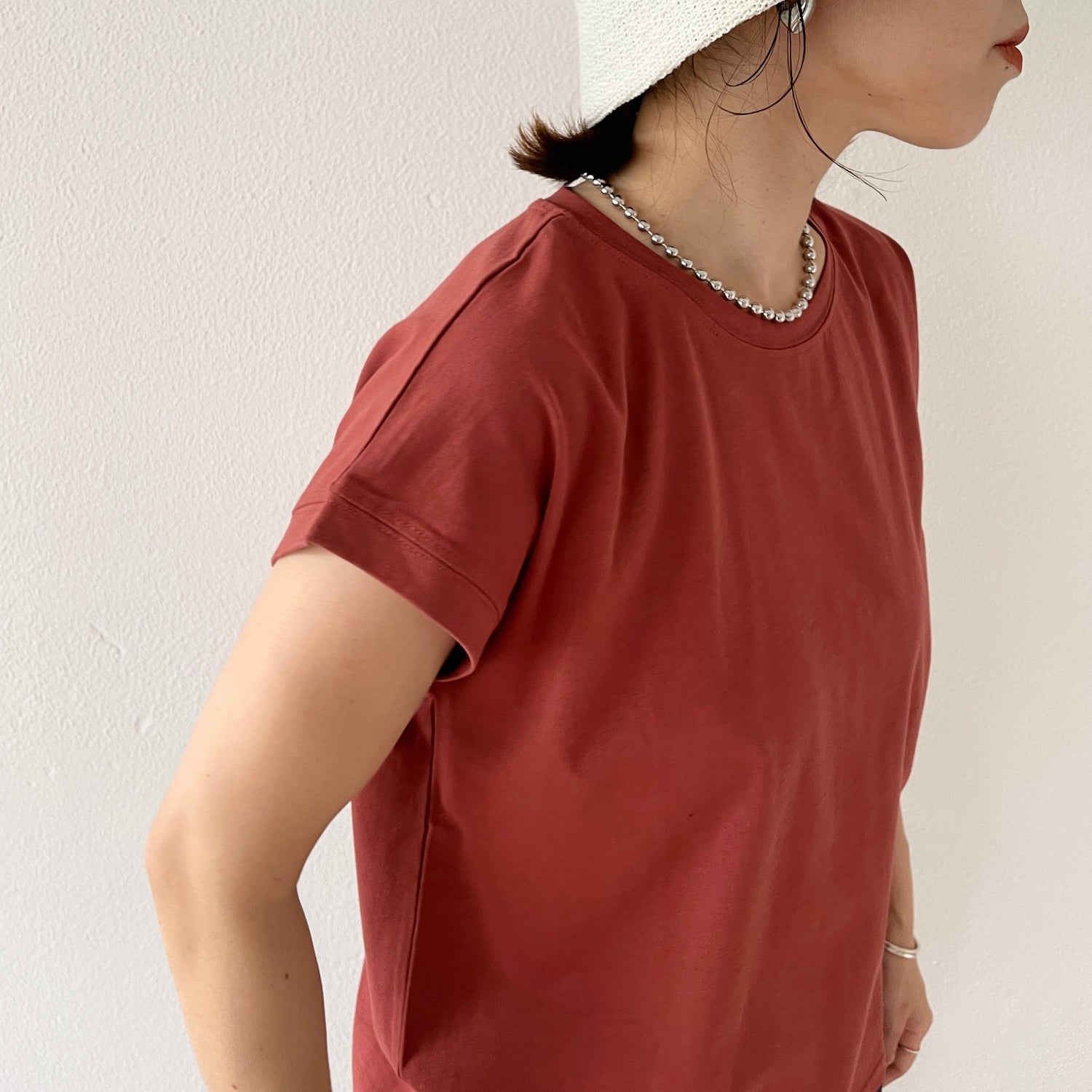 【SAMPLE】daily french sleeve tee / terracotta