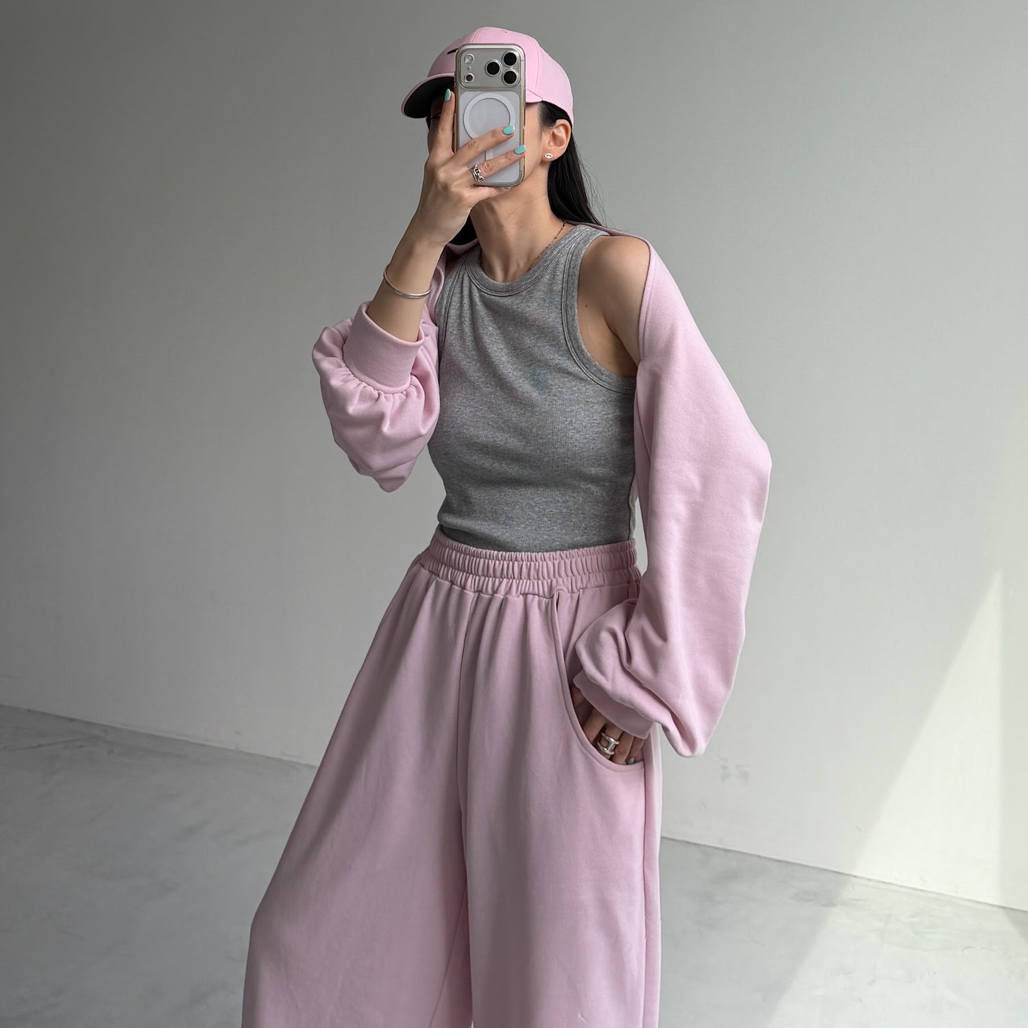 【2点SET】multi way sweat pants / gray