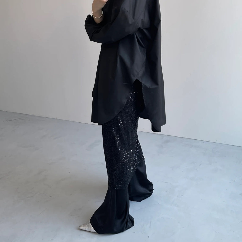 relax satin pants / black | wee9s | ウィークス オフィシャル通販サイト