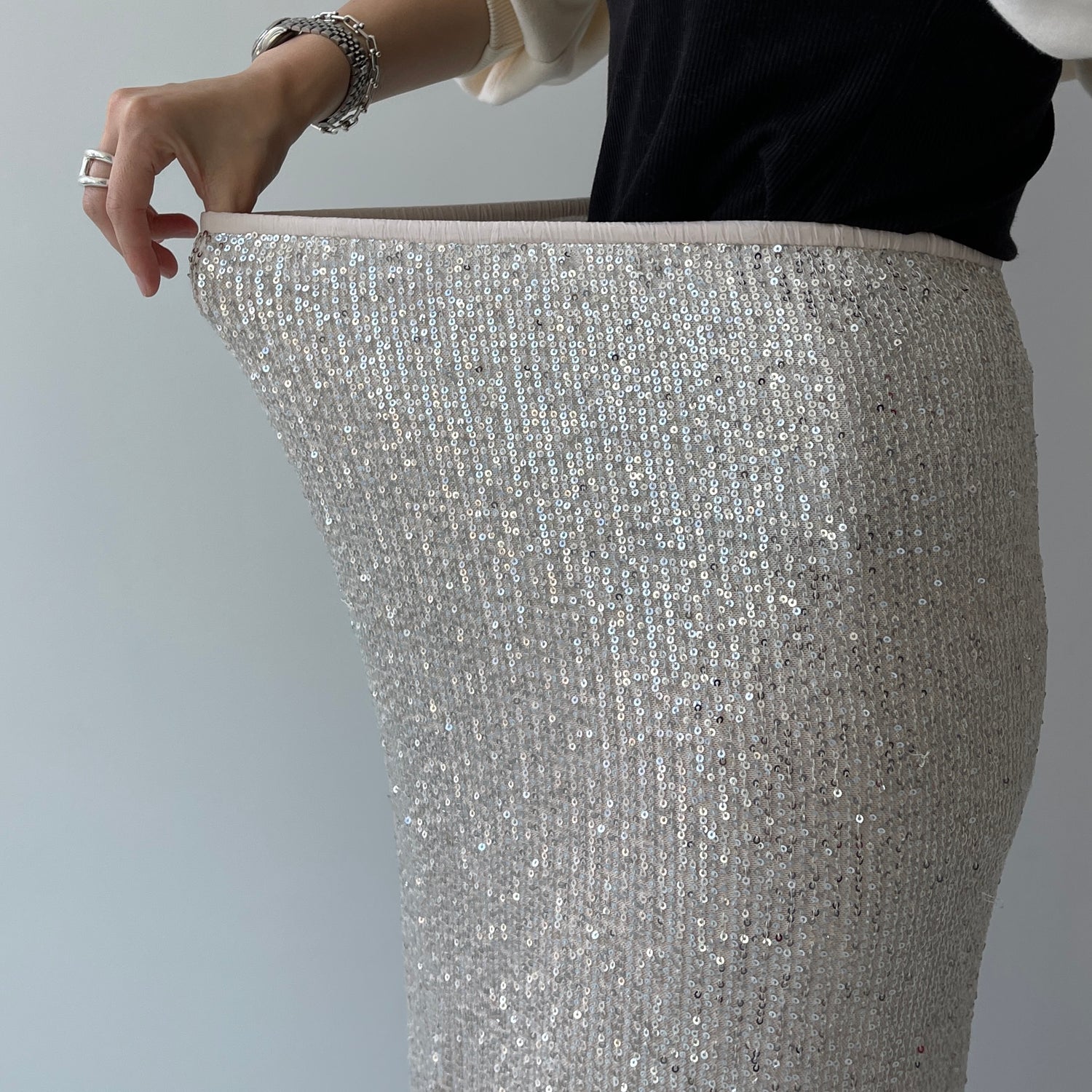 "GIRAGIRA" disco skirt / gold