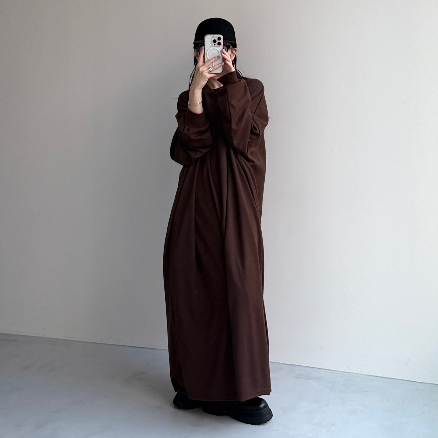 super loose light sweatee one piece / brown