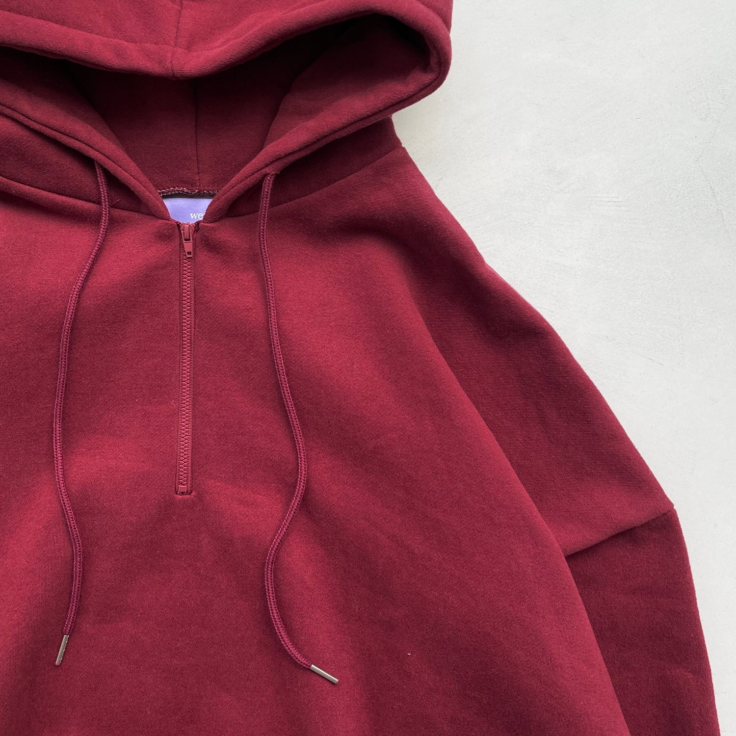 【SAMPLE】half zip loose hoodie / bordeaux