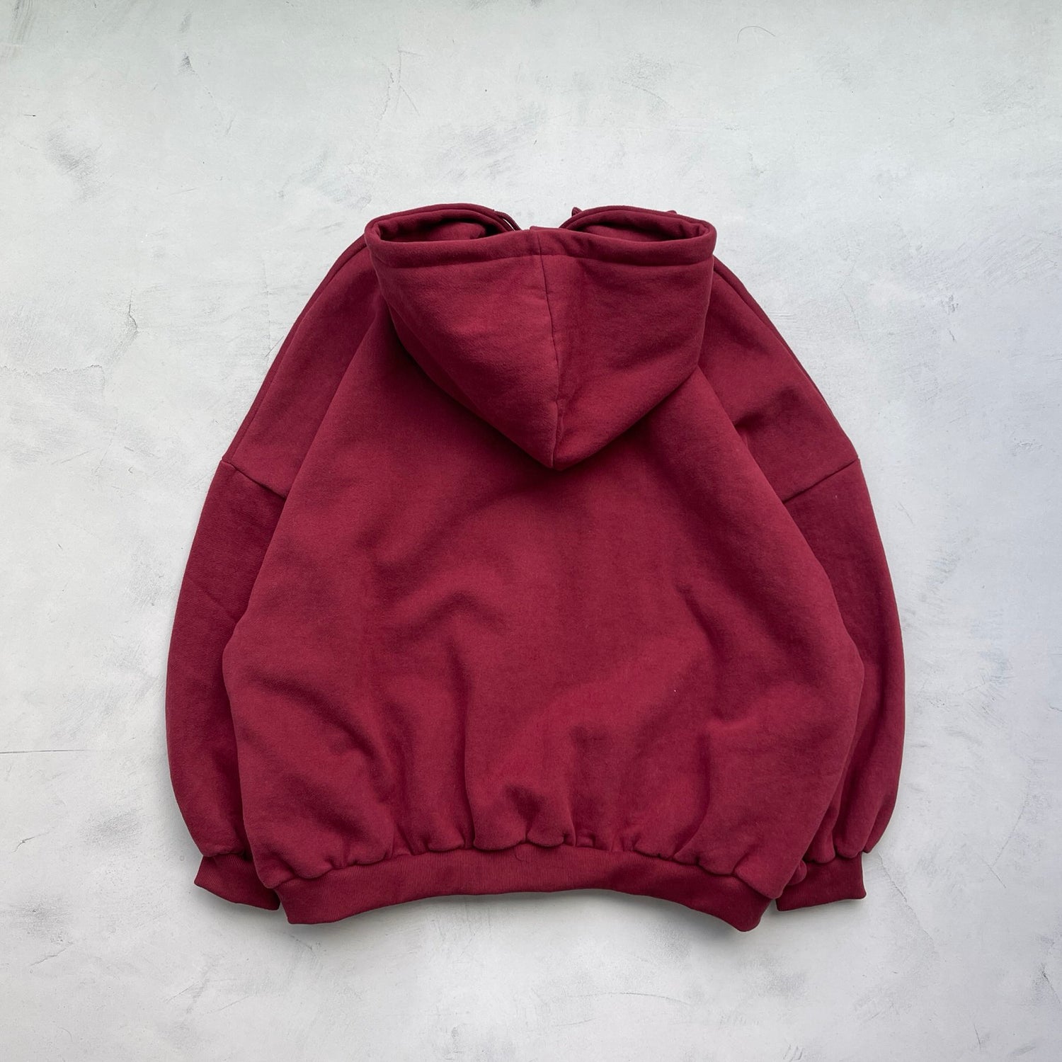【SAMPLE】half zip loose hoodie / bordeaux