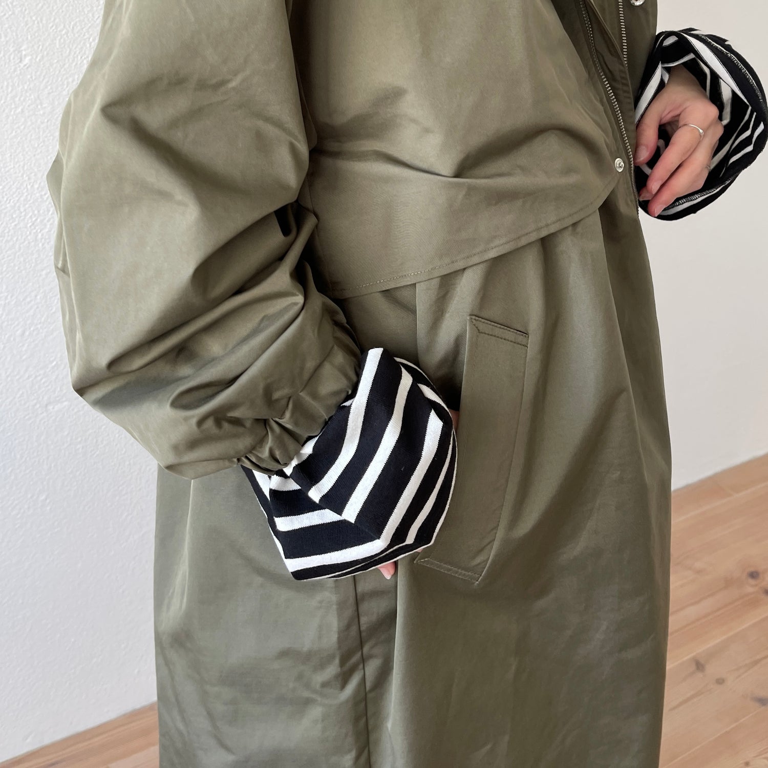 2way over size mods coat / khaki （ツーウェイオーバーサイズモッズ