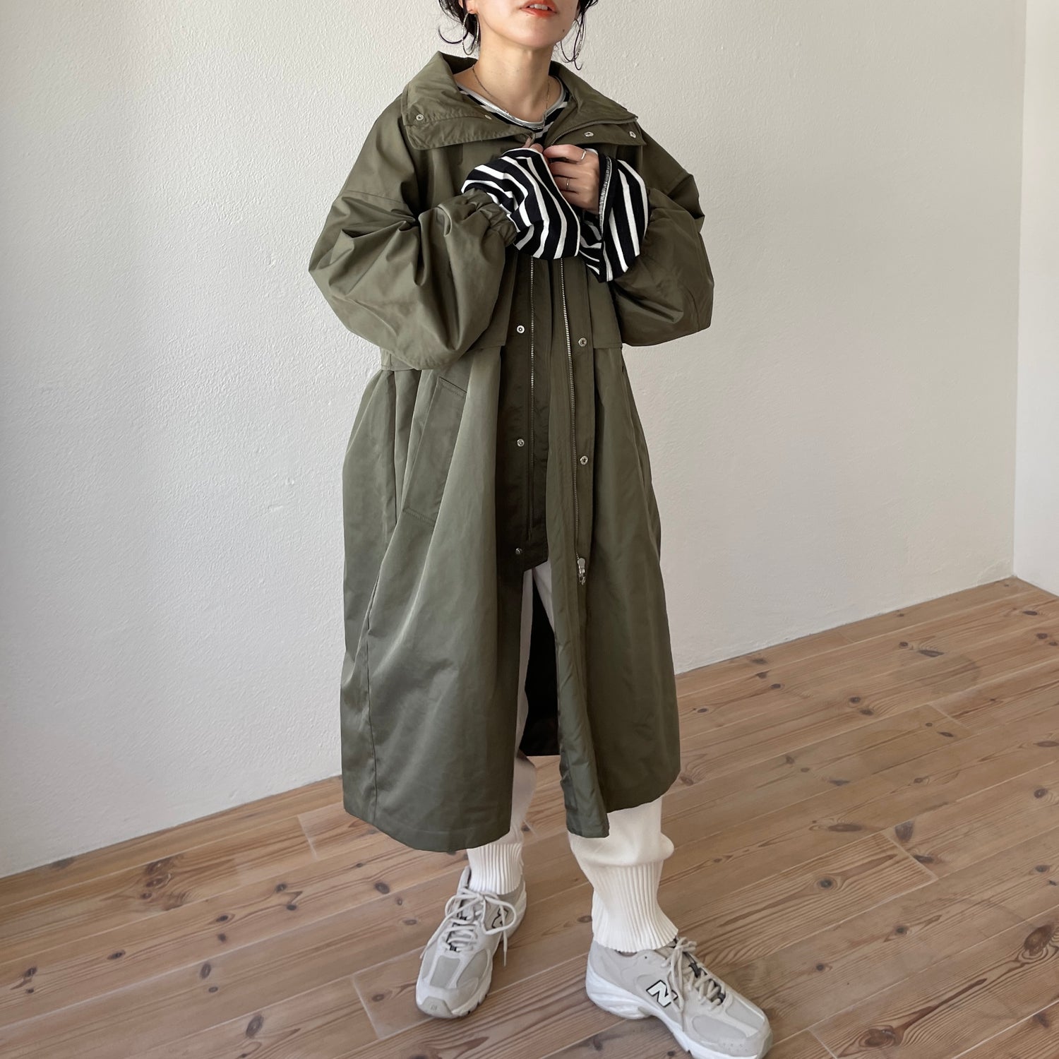 2way over size mods coat / khaki （ツーウェイオーバーサイズモッズ