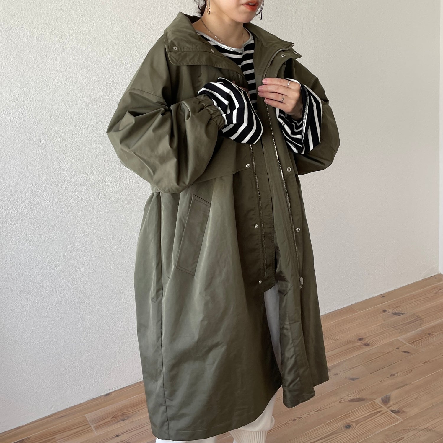 2way over size mods coat / khaki （ツーウェイオーバーサイズモッズ