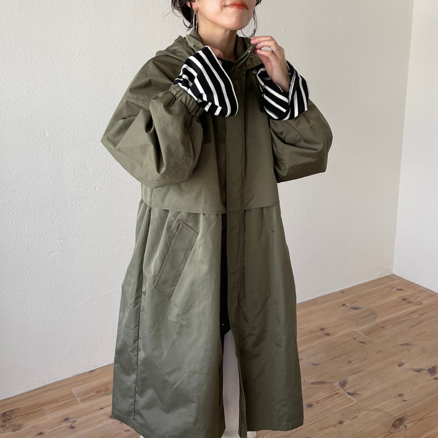 2way over size mods coat / khaki （ツーウェイオーバーサイズモッズ