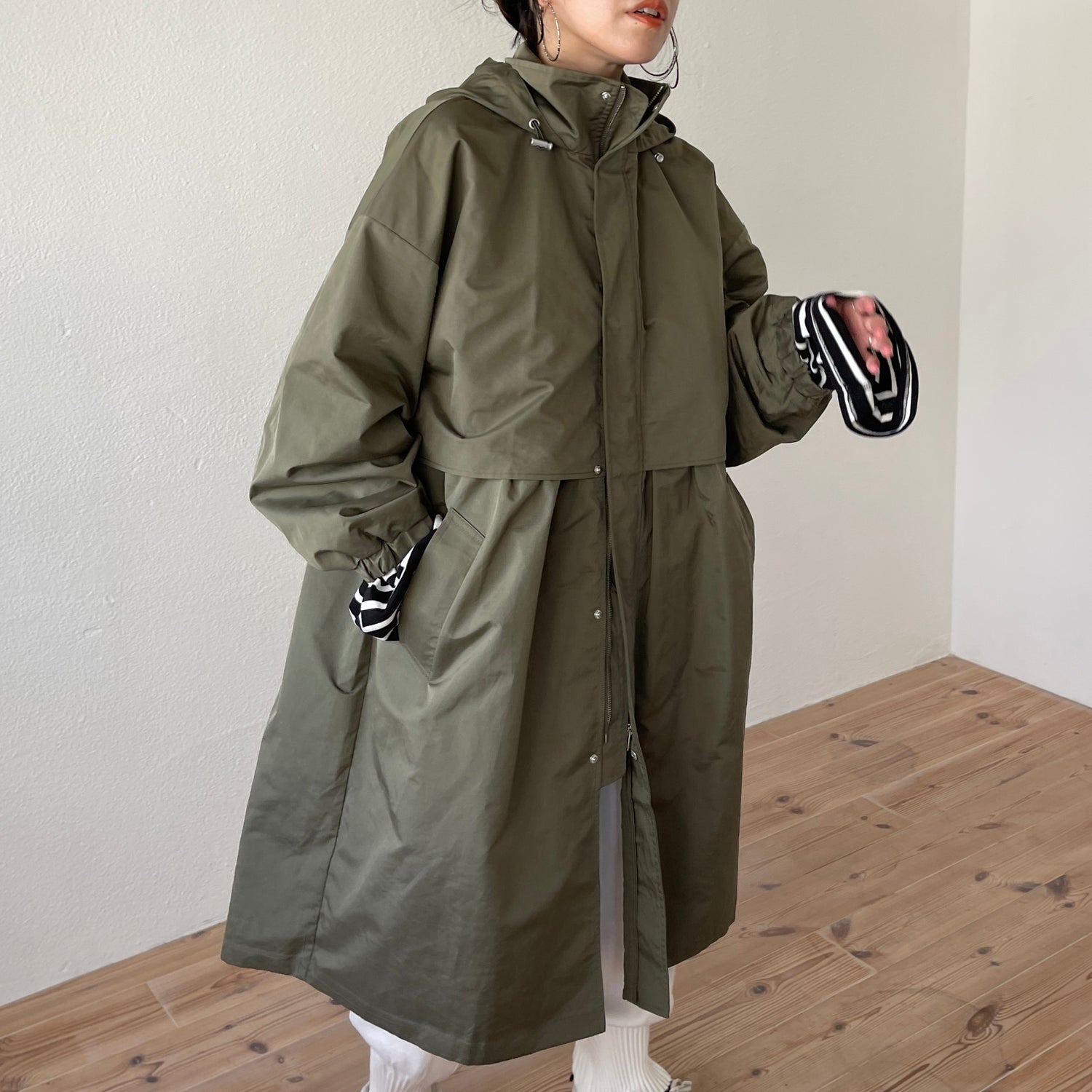 2way over size mods coat / khaki （ツーウェイオーバーサイズモッズ