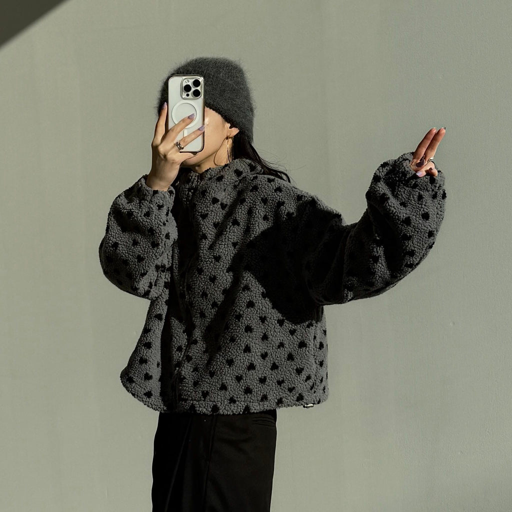 heart boa jacket / gray | wee9s | ウィークス オフィシャル通販サイト