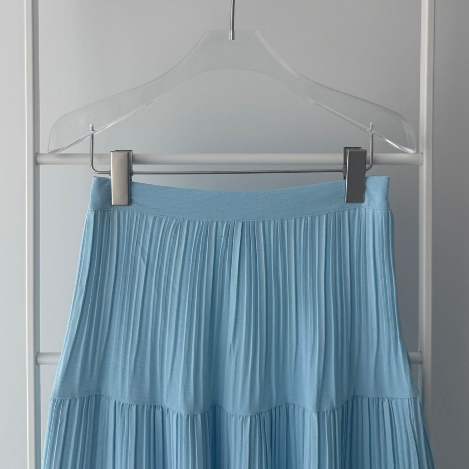 【SAMPLE】gather pleats skirt / light blue