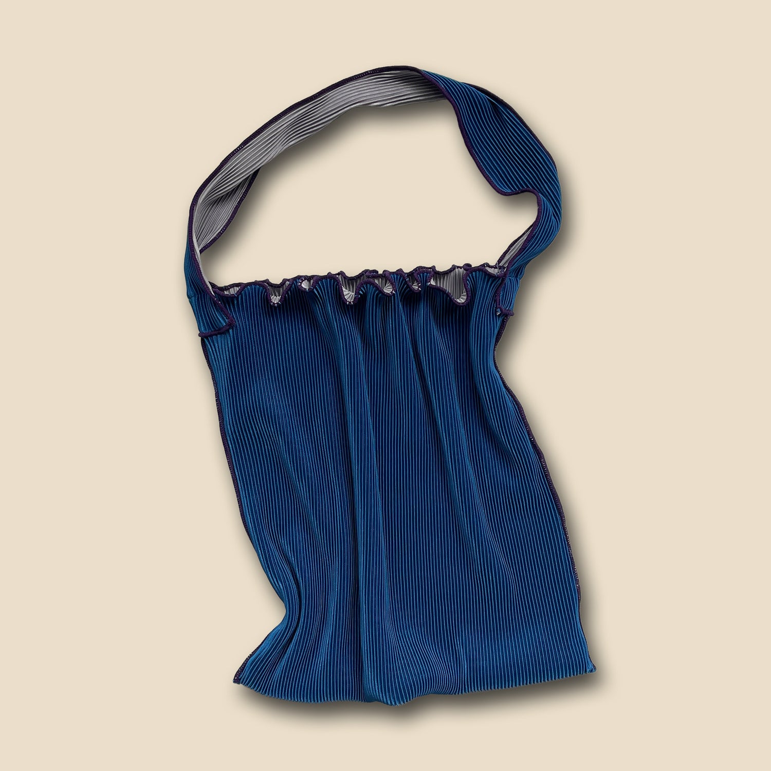【SAMPLE】reversible pleats bag / blue×silver