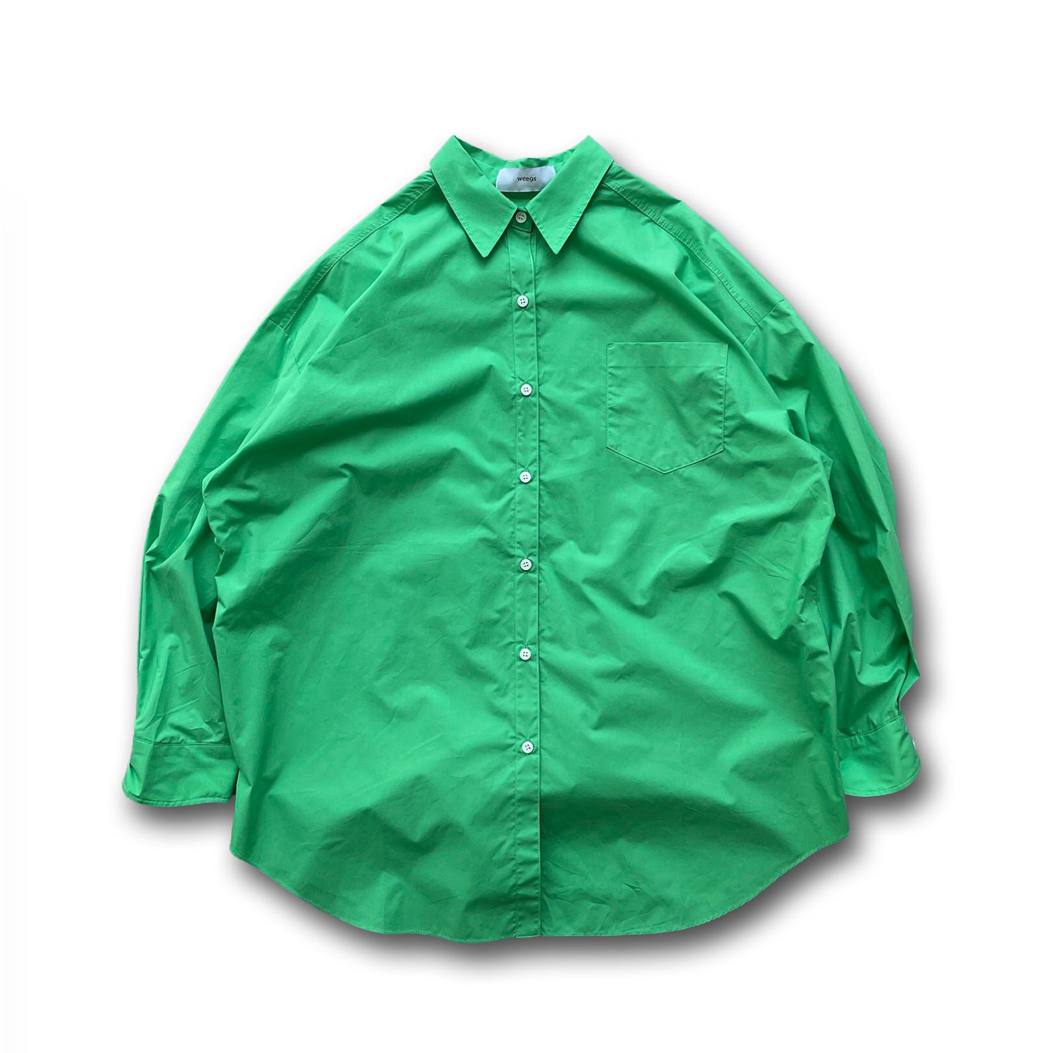 【SAMPLE】over size color shirt / green