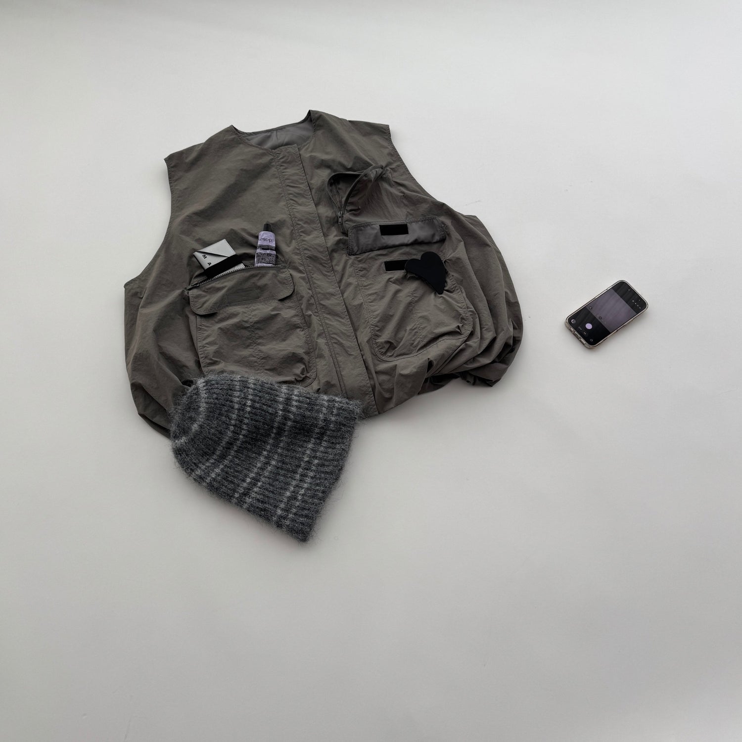 buddy stripe beanie / gray