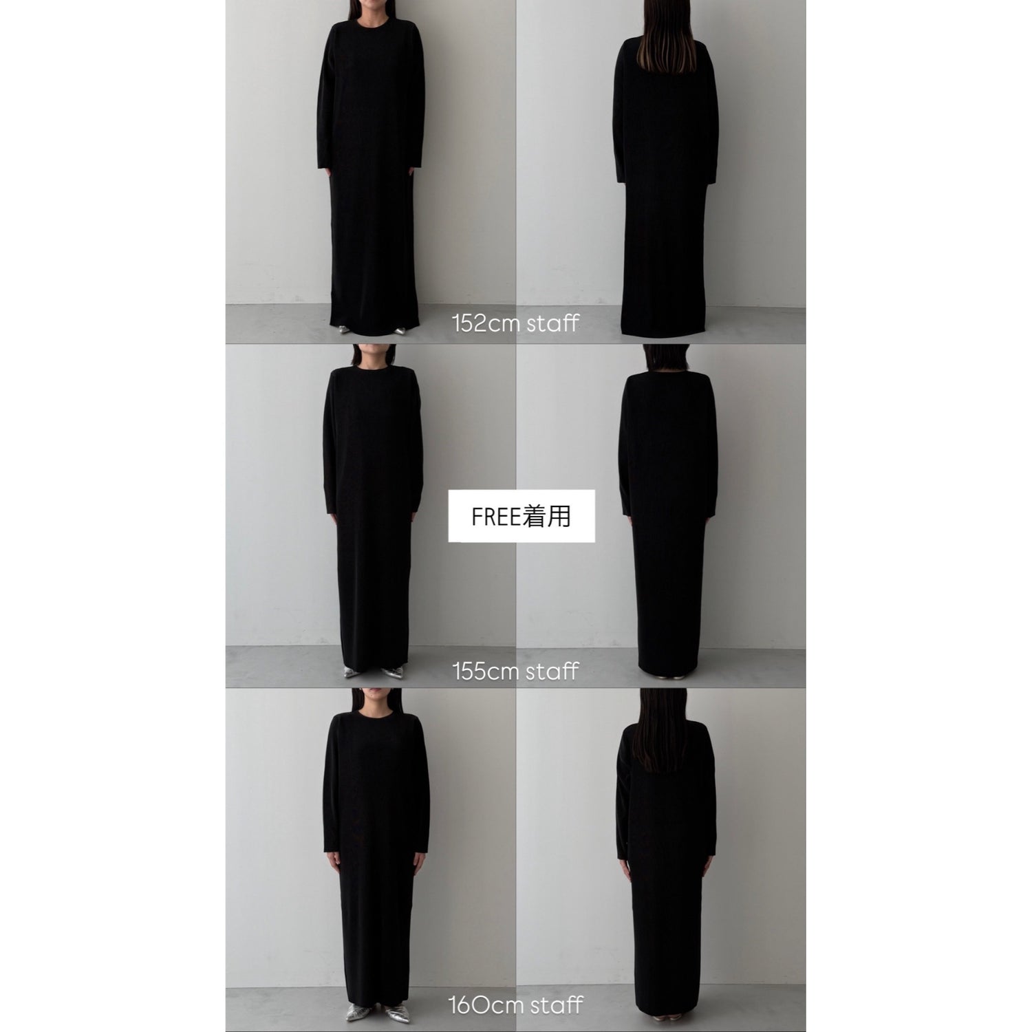 daily daily super stretch crew neck pleats one piece / ash gray [FREE or LONG]クルーネック