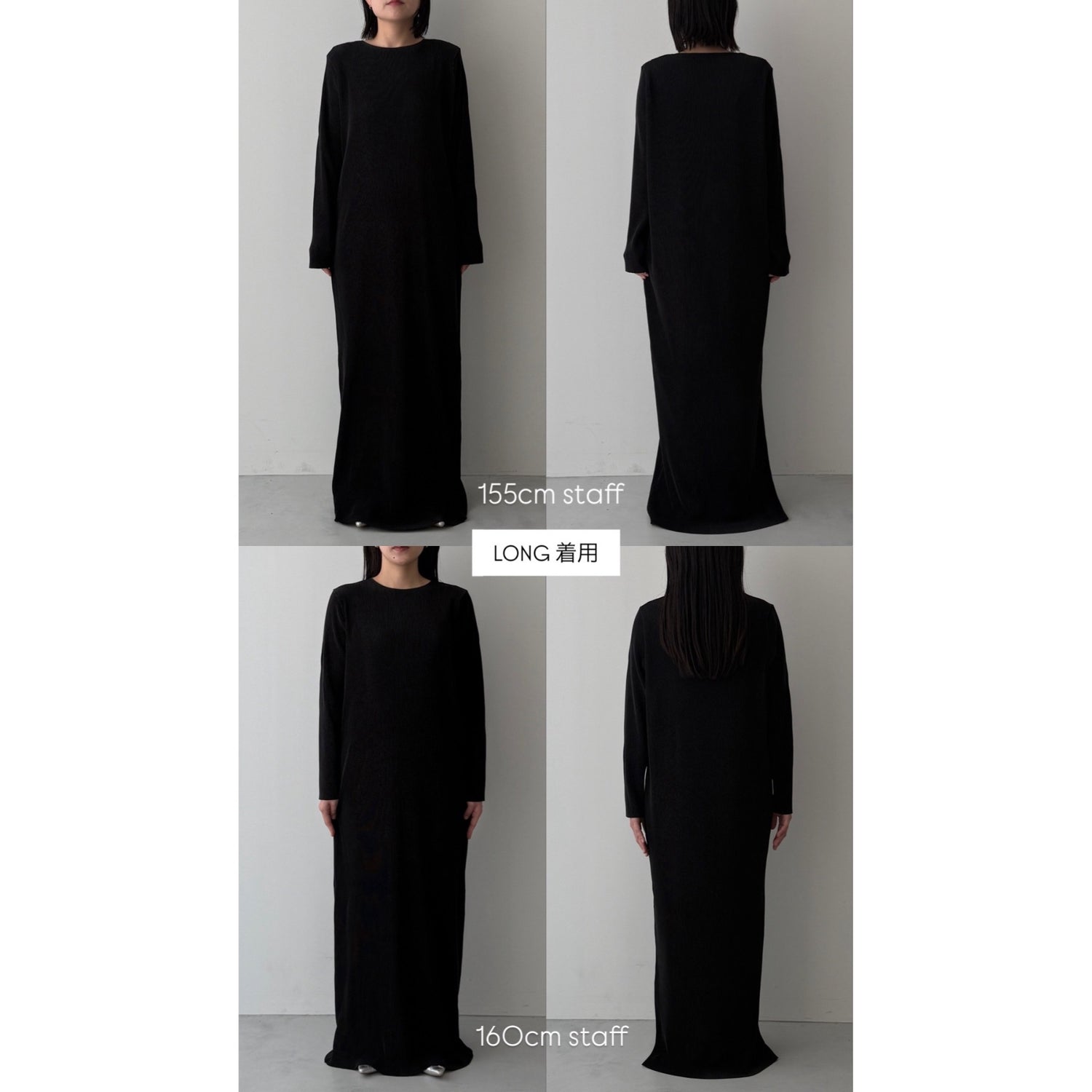 daily daily super stretch crew neck pleats one piece / ash gray [FREE or LONG]クルーネック