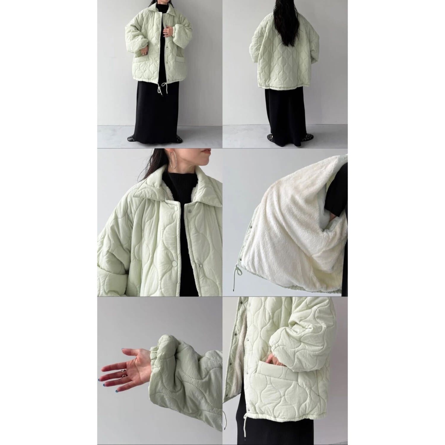 WATA AME quilting jacket / sky blue