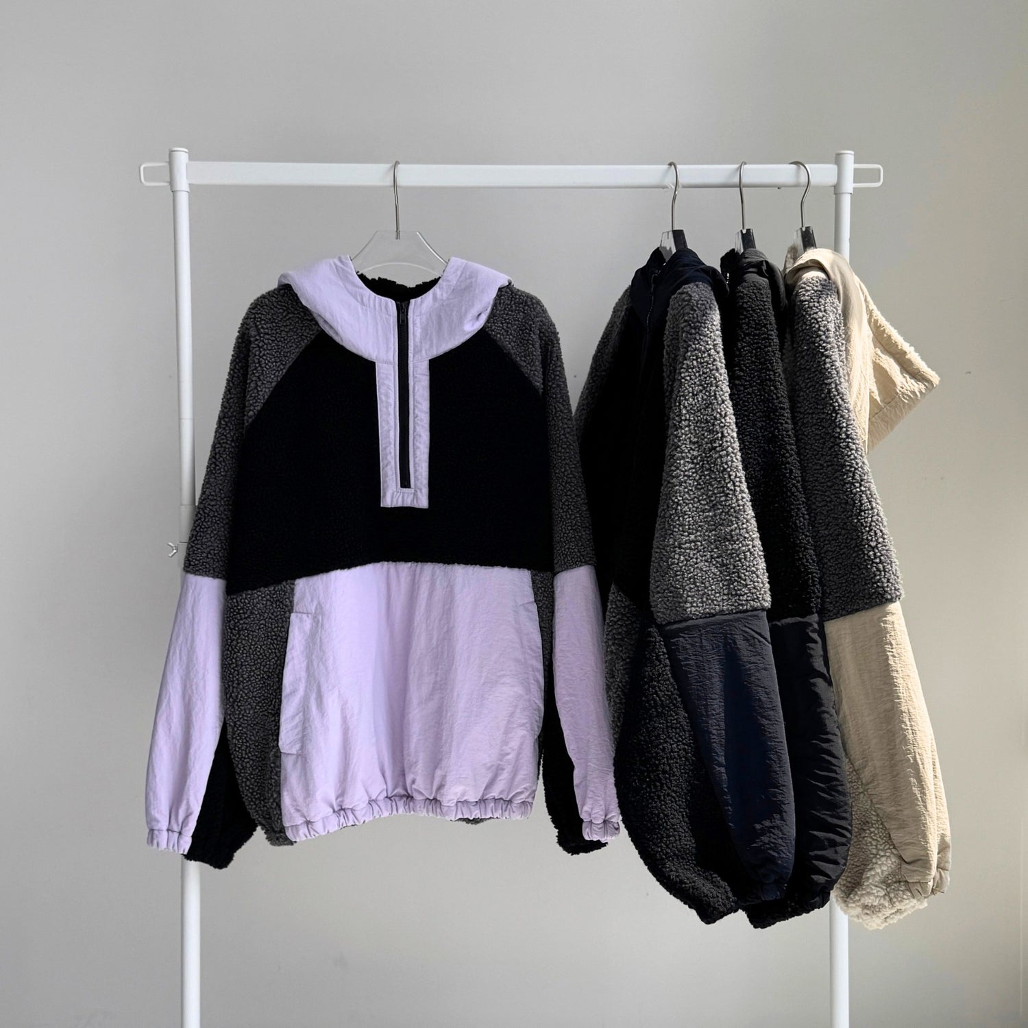 over size BOA hoodie blouson / lilac
