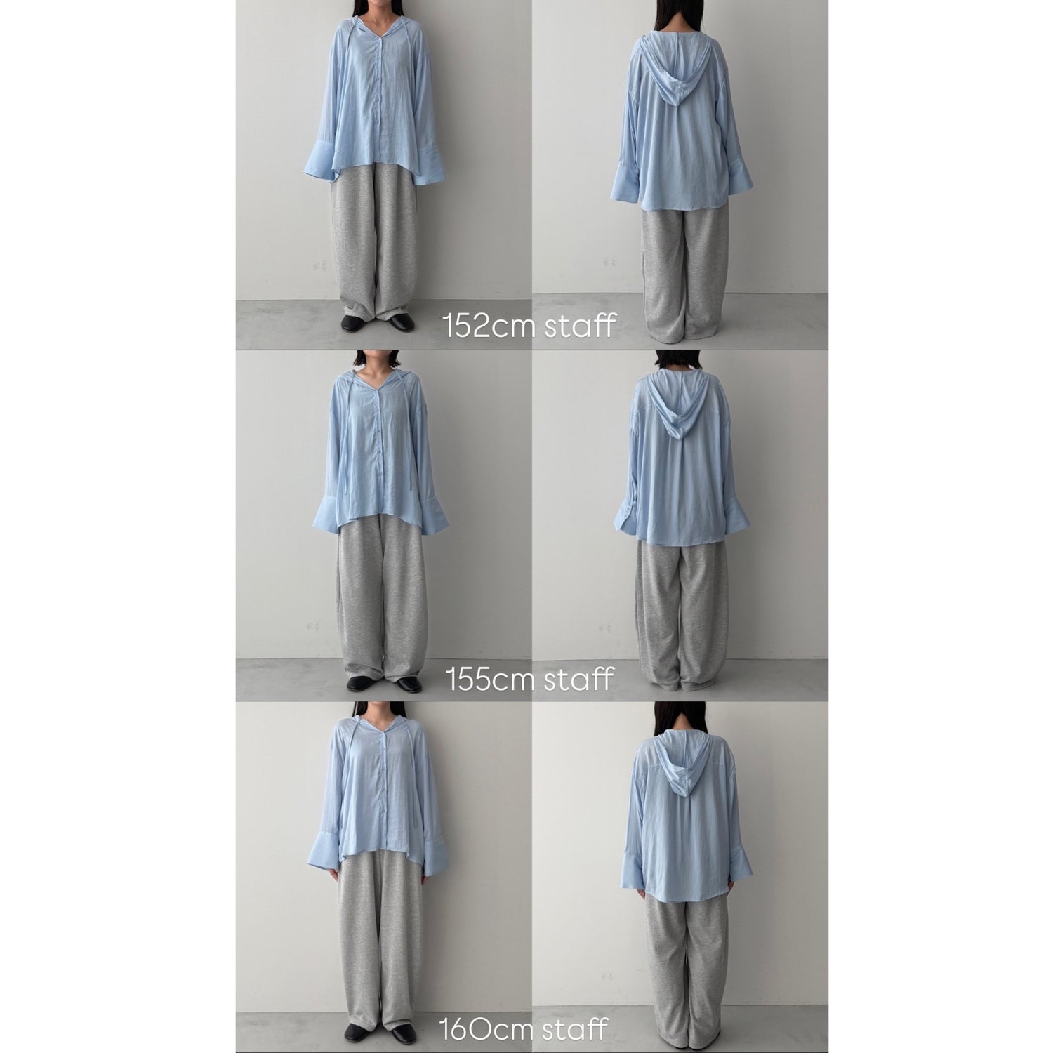 rayon hooded shirt / white
