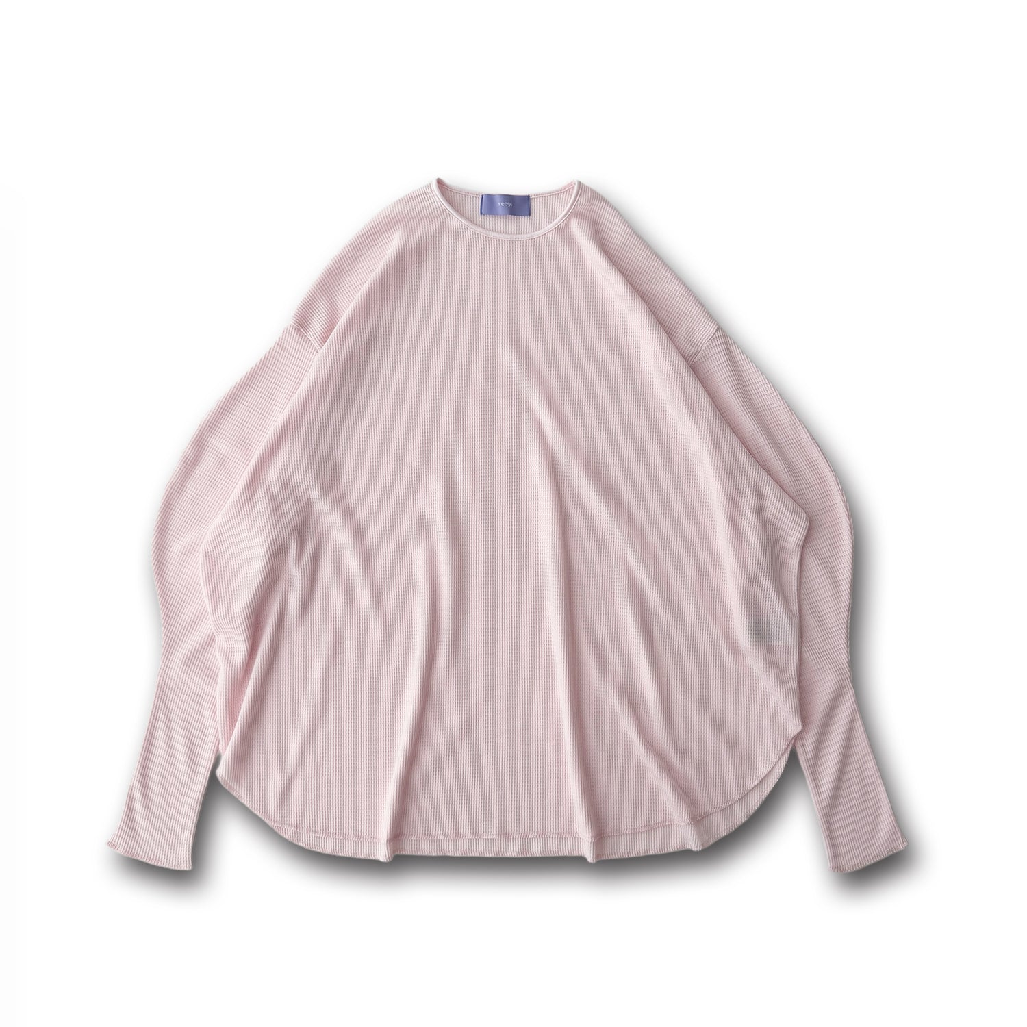 waffle sleeve long tee / baby pink