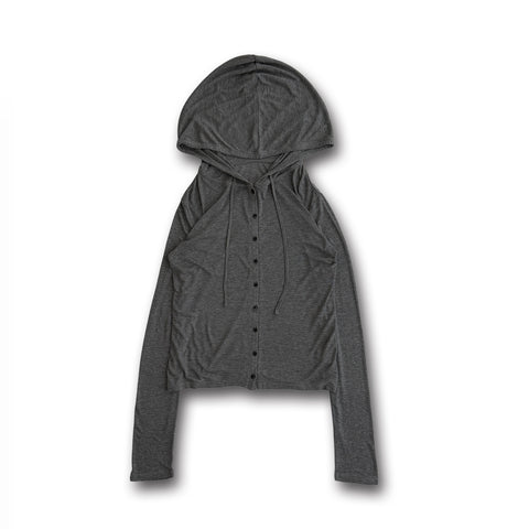 whisper hoodie cardigan /  gray