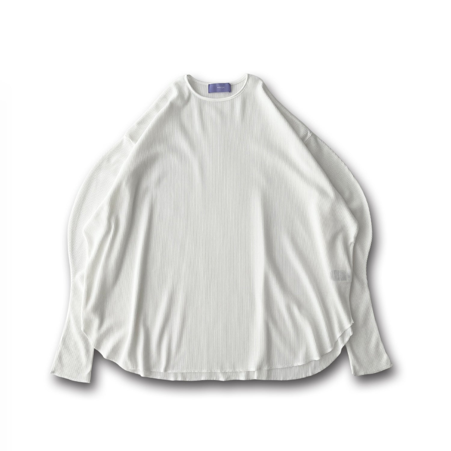 waffle sleeve long tee / ivory