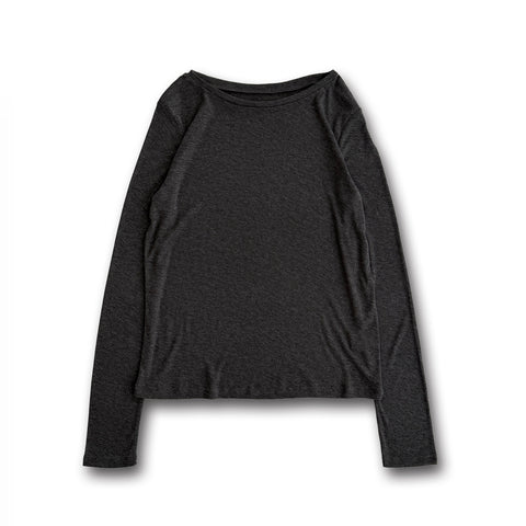 KASANE sheer tee / charcoal