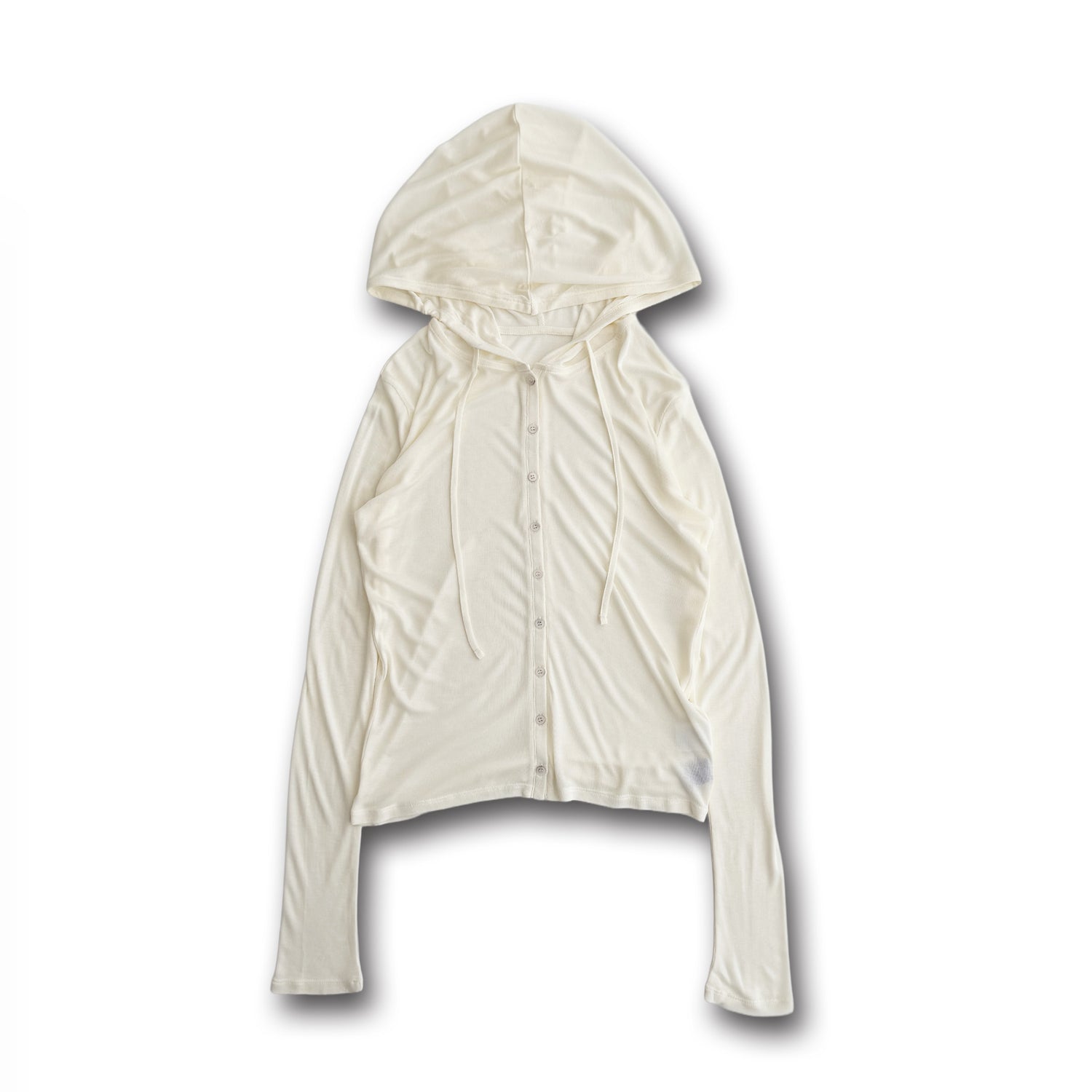 whisper hoodie cardigan / ivory