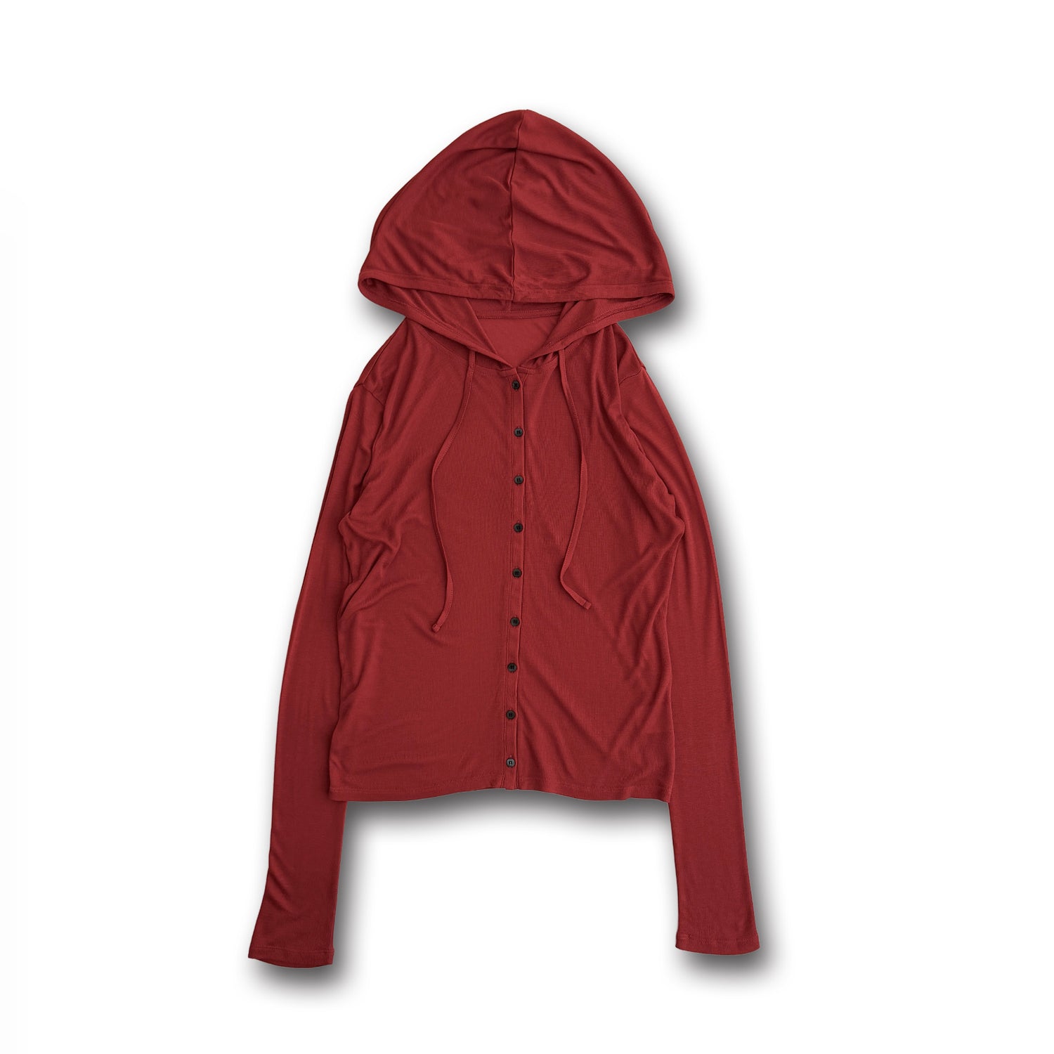 whisper hoodie cardigan / red