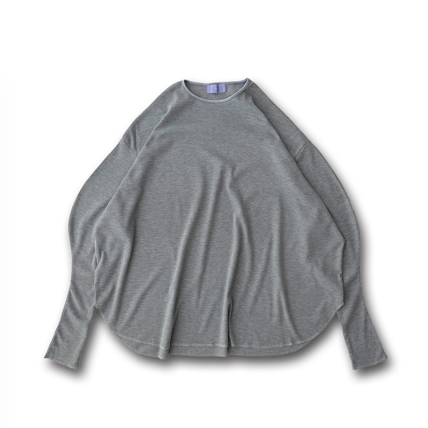 waffle sleeve long tee / gray