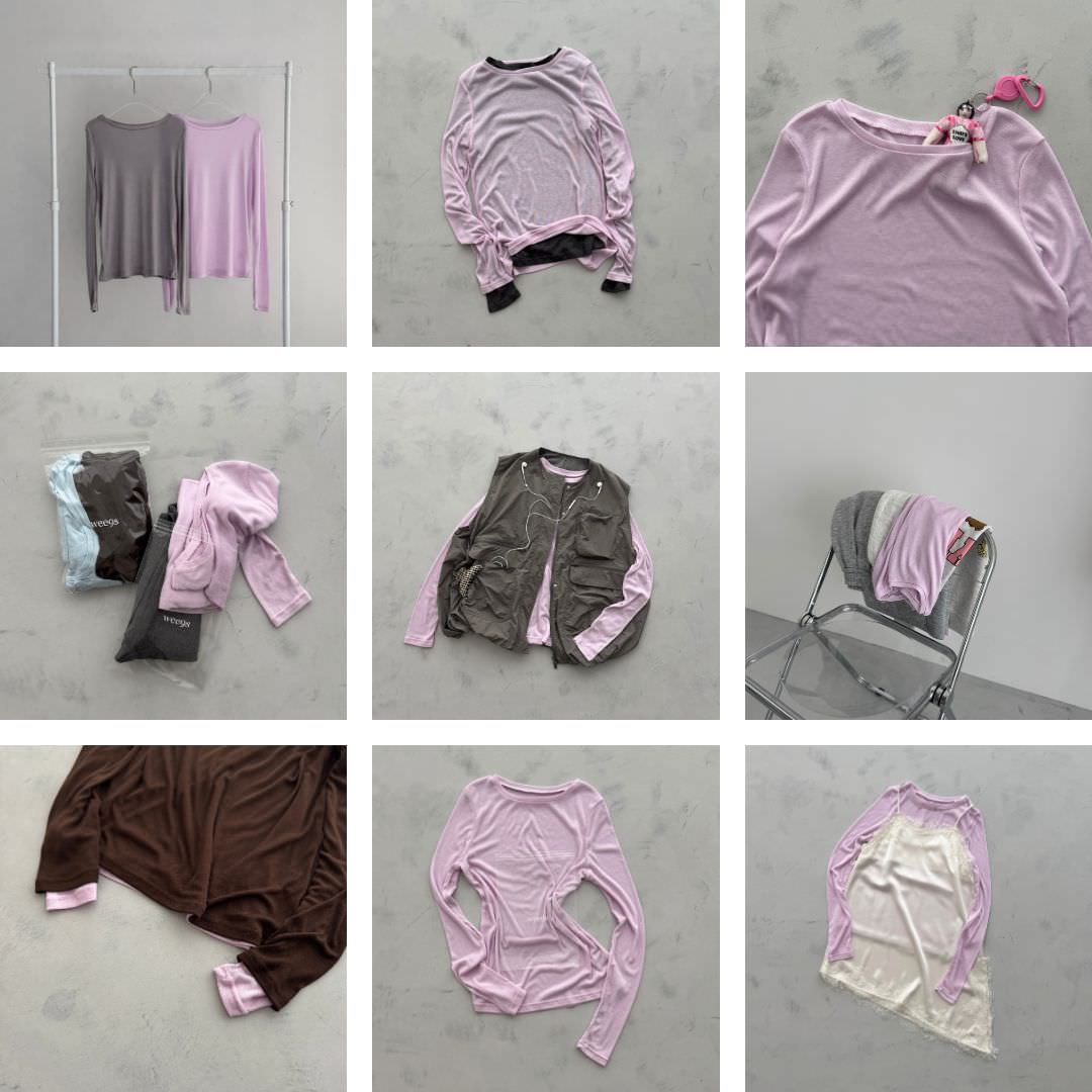 KASANE sheer tee / pink