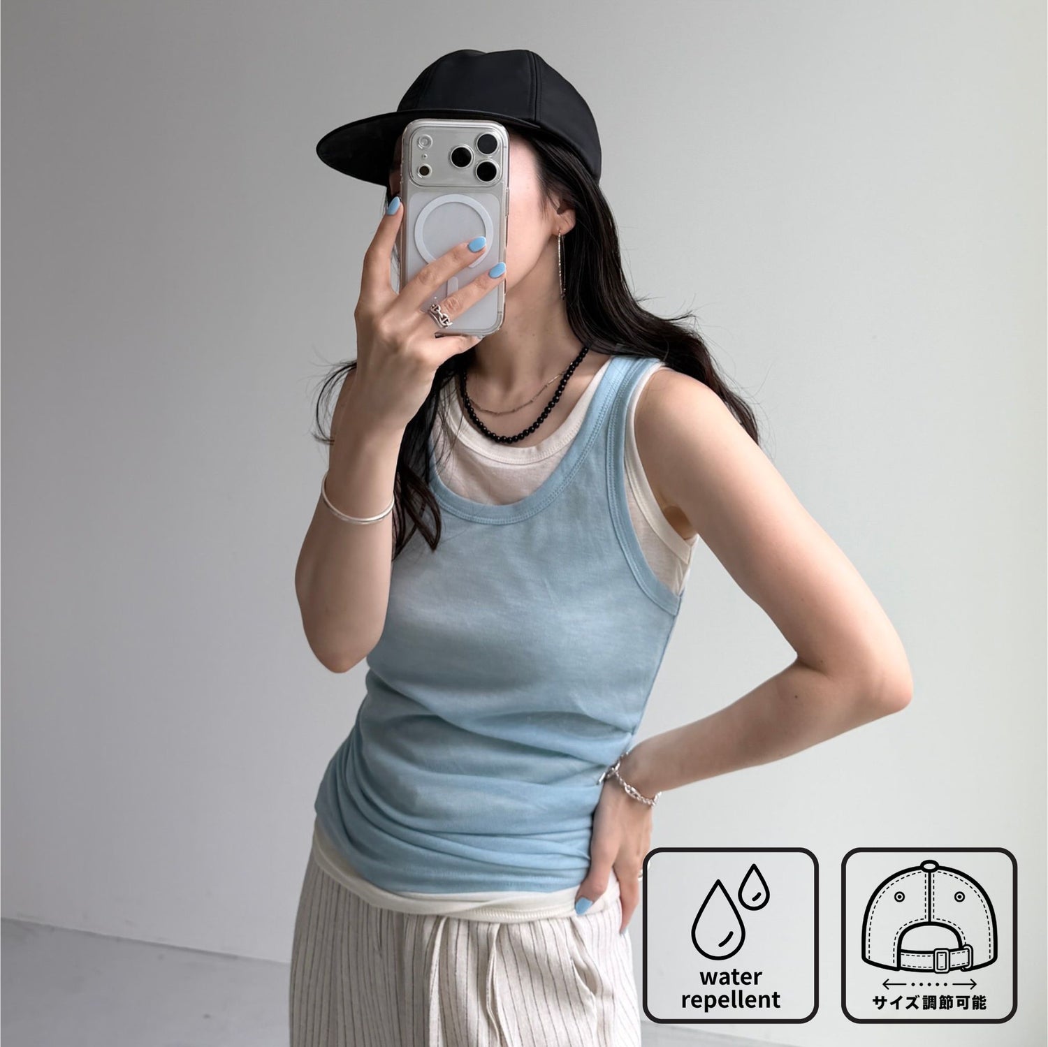 smooth nylon cap / black