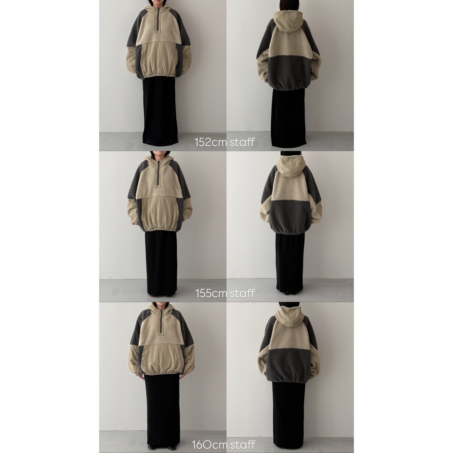 over size BOA hoodie blouson / black