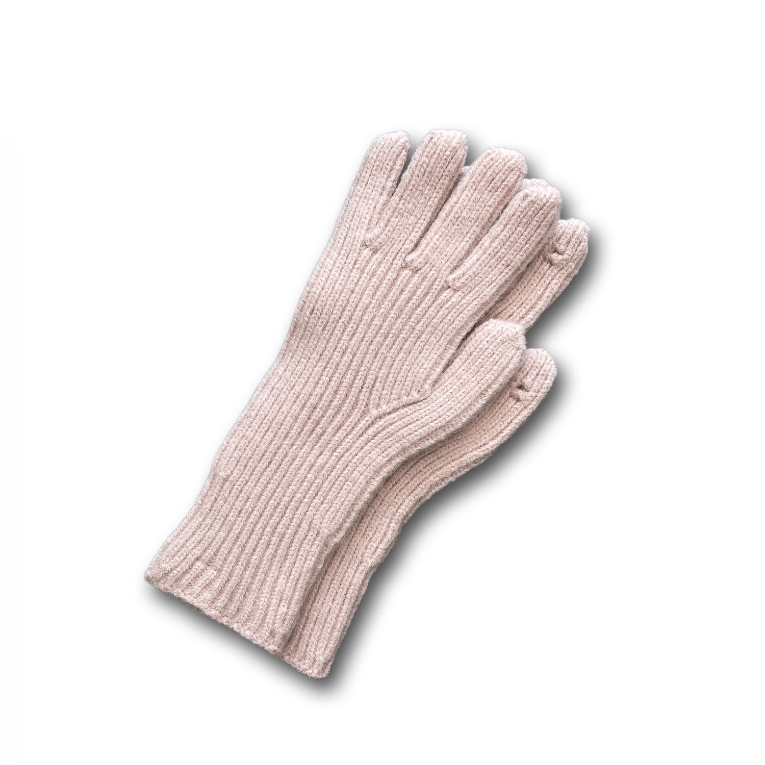 【SAMPLE】finger hole knit gloves / baby pink