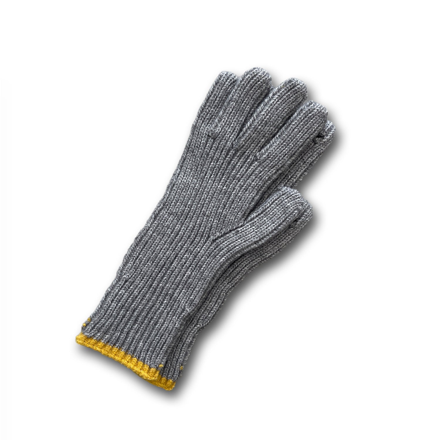 【SAMPLE】finger hole knit bicolor gloves / gray