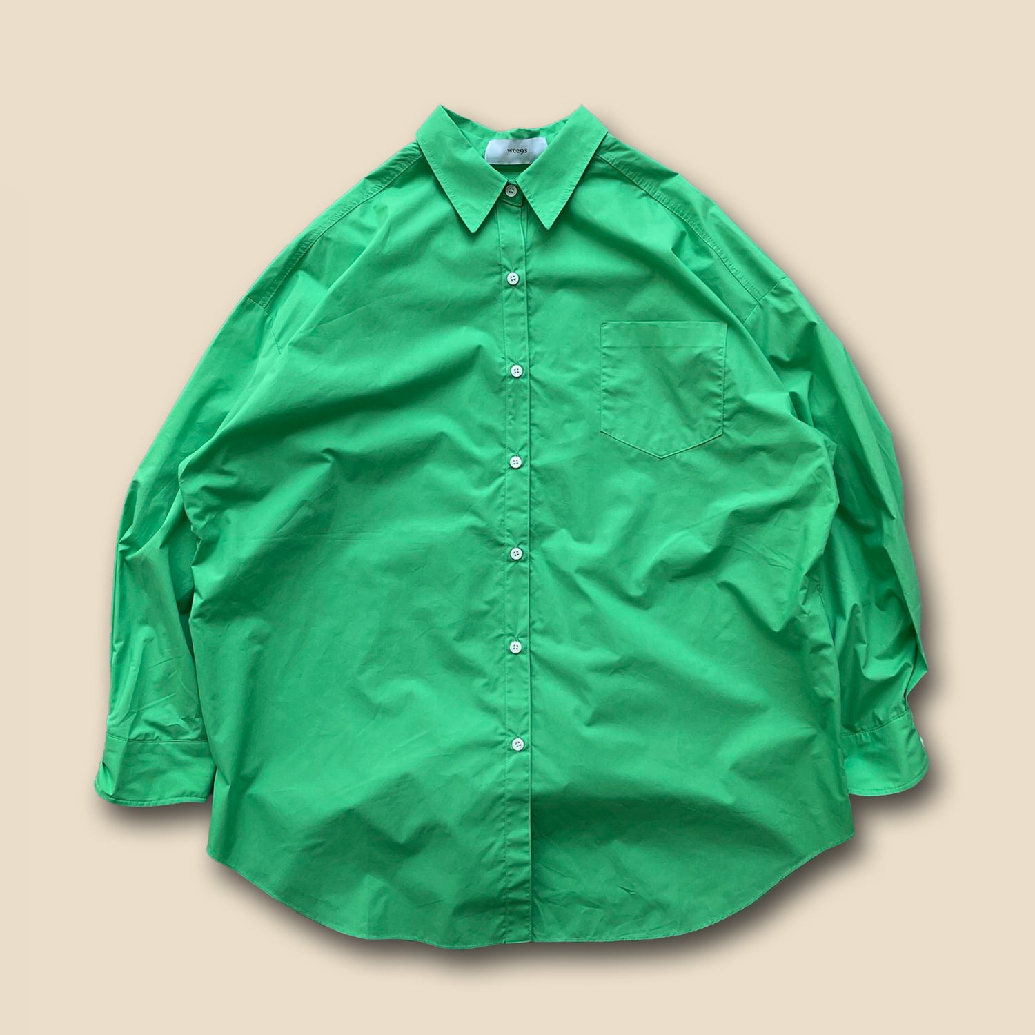 【SAMPLE】over size color shirt / green