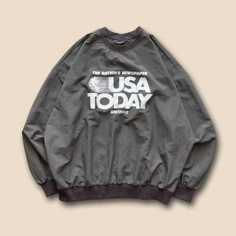 【SAMPLE】"USA TODAY" nylon tee / chacoal