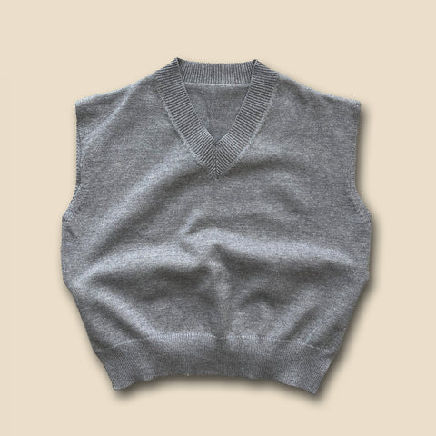 【SAMPLE】loose silhouette vest / gray