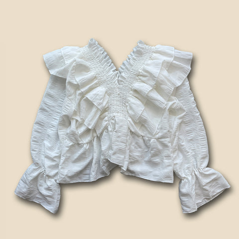 【SAMPLE】frill design blouse / white