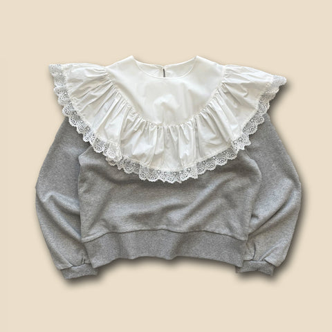 【SAMPLE】big frill collar sweat / gray