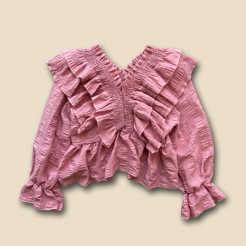 【SAMPLE】frill design blouse / pink