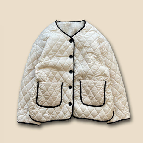 【SAMPLE】quilting boa jacket / white