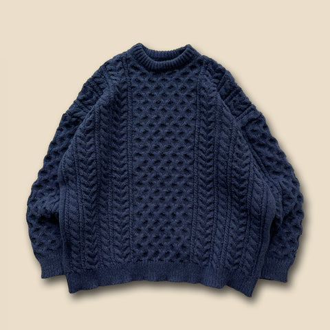 【SAMPLE】basic cable knit / navy